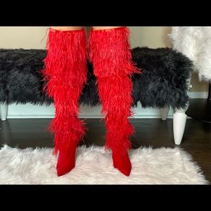 red feather boots